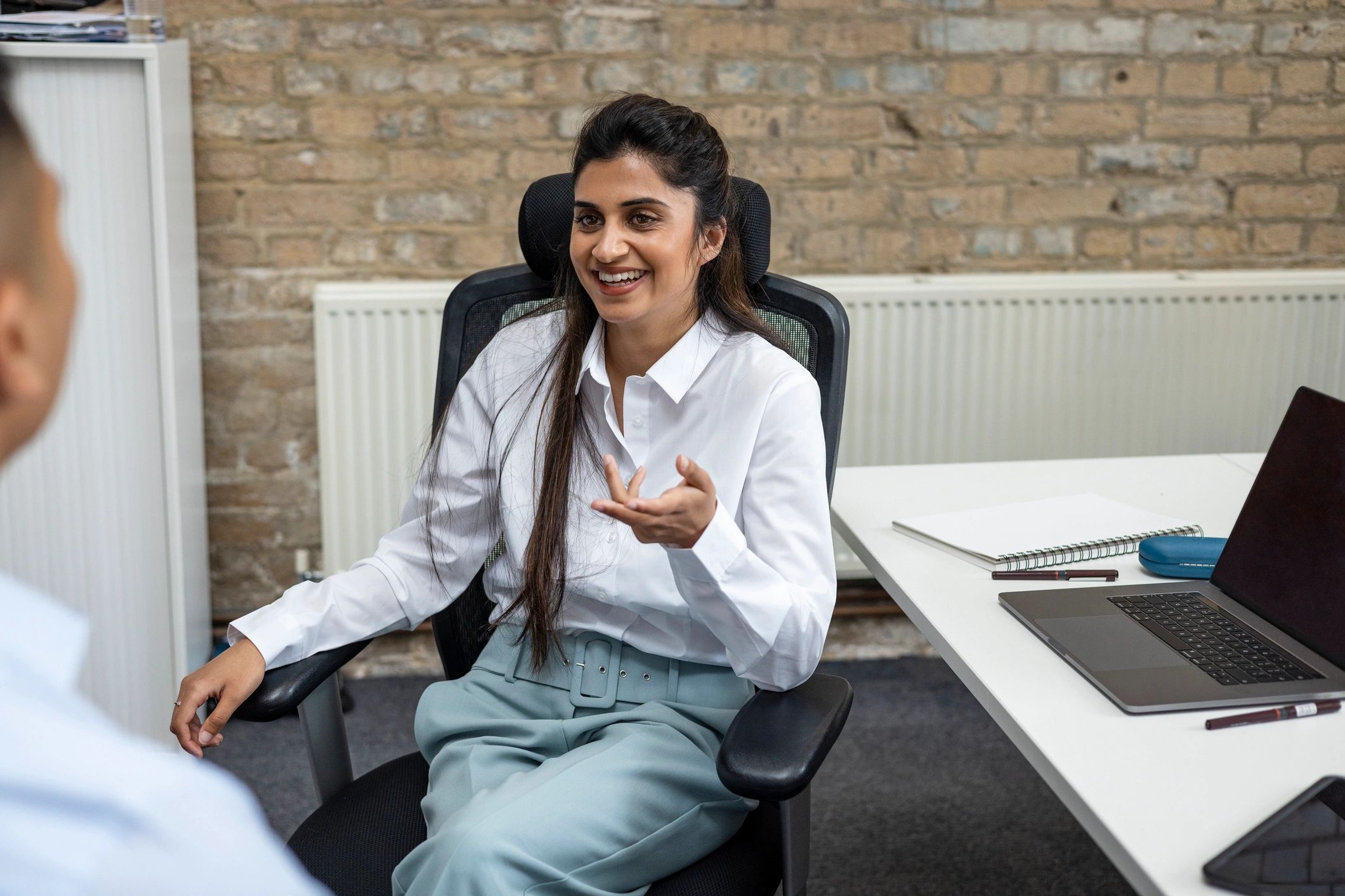 Business professionals in a collaborative office