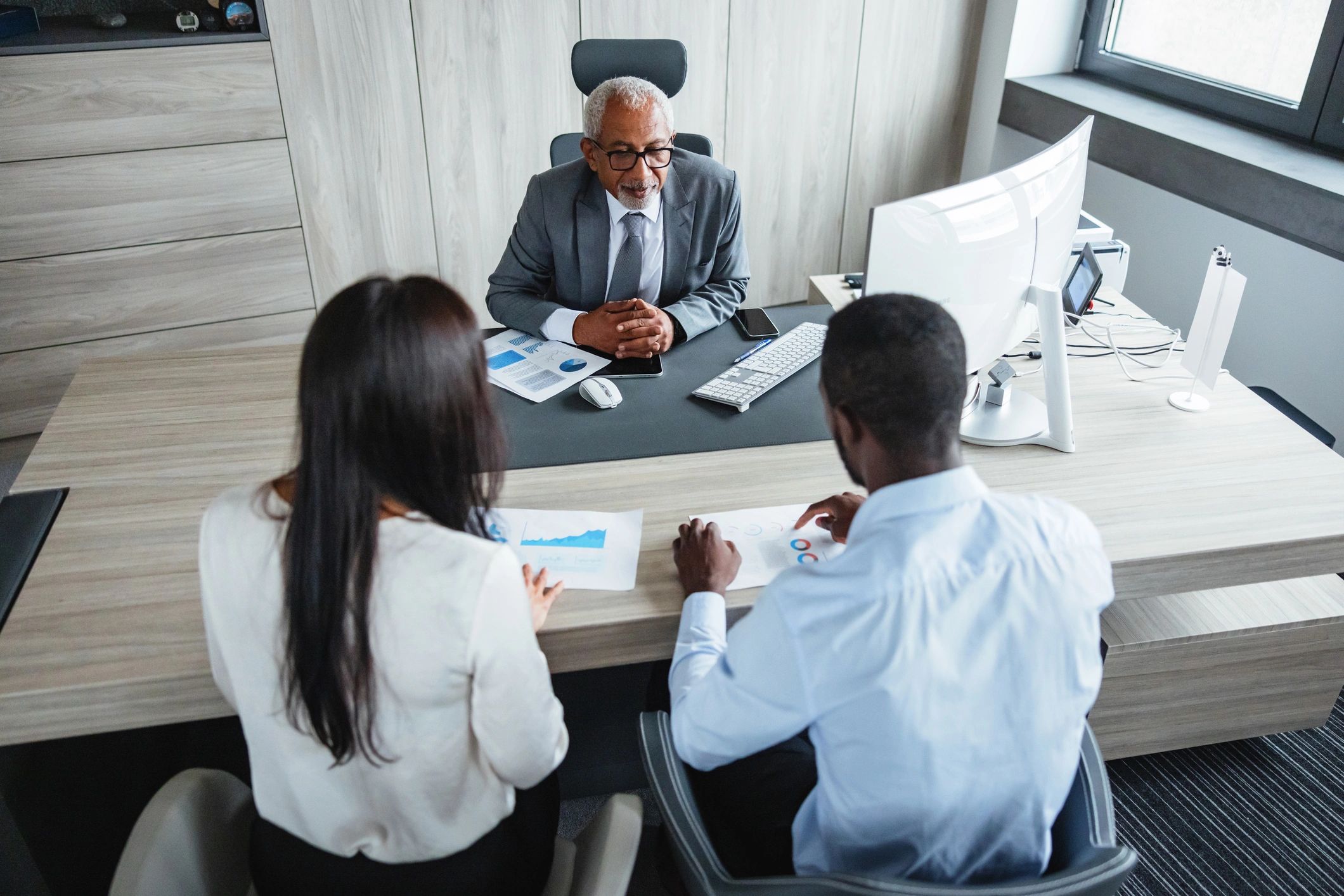 Recruitment and hiring discussion in a collaborative office setting